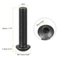 thumbnail image 2 of Uxcell M10x45mm Hex Socket Button Head Cap Bolts Screws Alloy Steel Black 5 Pack, 2 of 5
