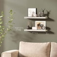 thumbnail image 3 of Ballucci 24" Floating Shelves, 2-Pack Wood Wall Shelf Set with Invisible Brackets, 8" Deep, Gray Oak, 3 of 9