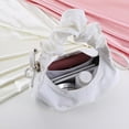 thumbnail image 2 of Canvas Armpit Bag with Drawstring Hobo Handbag Girls Underarm Bag (White), 2 of 10