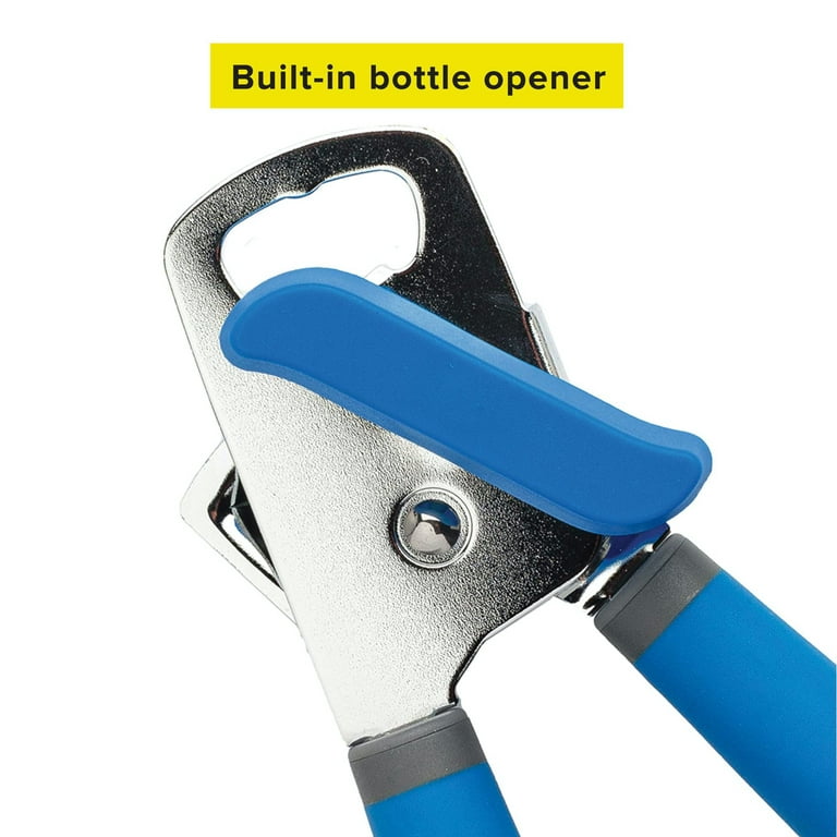 Tasty Stainless Steel Deluxe Can Opener with Bottle Opener, Royal Blue
