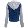thumbnail image 4 of Made by Olivia Women's Classic Casual Hooded Denim Jacket, 4 of 5