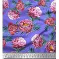 thumbnail image 1 of Soimoi Purple Rayon Fabric Leaves & Floral Fabric Prints by Yard 56 Inch Wide, 1 of 1