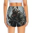 thumbnail image 4 of Haiem Surreal Panda Warrior Women's 2 in 1 Running Shorts - Lightweight Athletic Workout Gym Yoga Breathable Sports Shorts Liner with Phone Pockets-Small, 4 of 9