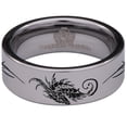 thumbnail image 2 of Abstract Dragon Tungsten Carbide Ring, 2 of 9