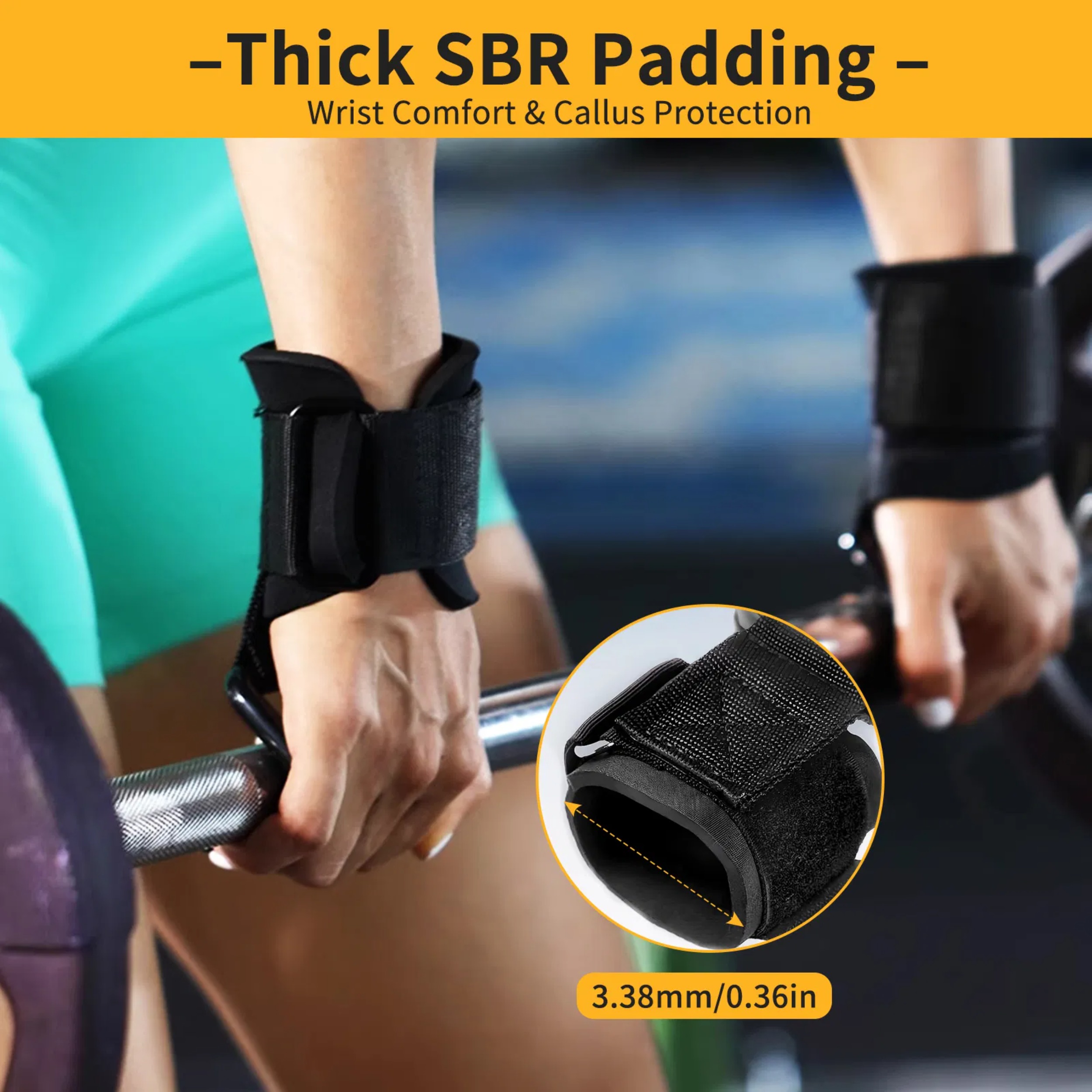 A Pair of Men and Women's Universal Weightlifting Hooks, Gym Weightlifting Wristband Hooks, Rust-proof and Durable, Adjustable in Size, Suitable for Gyms, Etc.