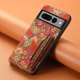 thumbnail image 6 of for Google Pixel 7 Pro Luxury Premium PU Leather + TPU Case with 3 Card Slots, Kickstand Back Case Floral Pattern Skin-Friendly Shock-resistance Cover for Google Pixel 7 Pro, Summer, 6 of 6
