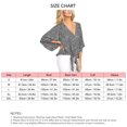 thumbnail image 3 of Blusa de manga larga con escote en V y estampado floral con nudo delantero, blusa holgada negra para mujer, talla L, 3 of 3