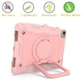 thumbnail image 4 of Kids Durable Handle Case for iPad Air 5th/4th Gen 10.9 inch, Silicone PC Heavy Duty Protection [360 Rotating Ring Stand/Adjustable Shoulder Strap] Tablet Case Cover for iPad Air 5th/4th,Rosegold, 4 of 8