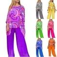 thumbnail image 3 of MIUOWANP Two Piece Outfits for Women Women Summer Fashion Colorful Chiffon Casual Printing Set Two Piece Set, 3 of 3