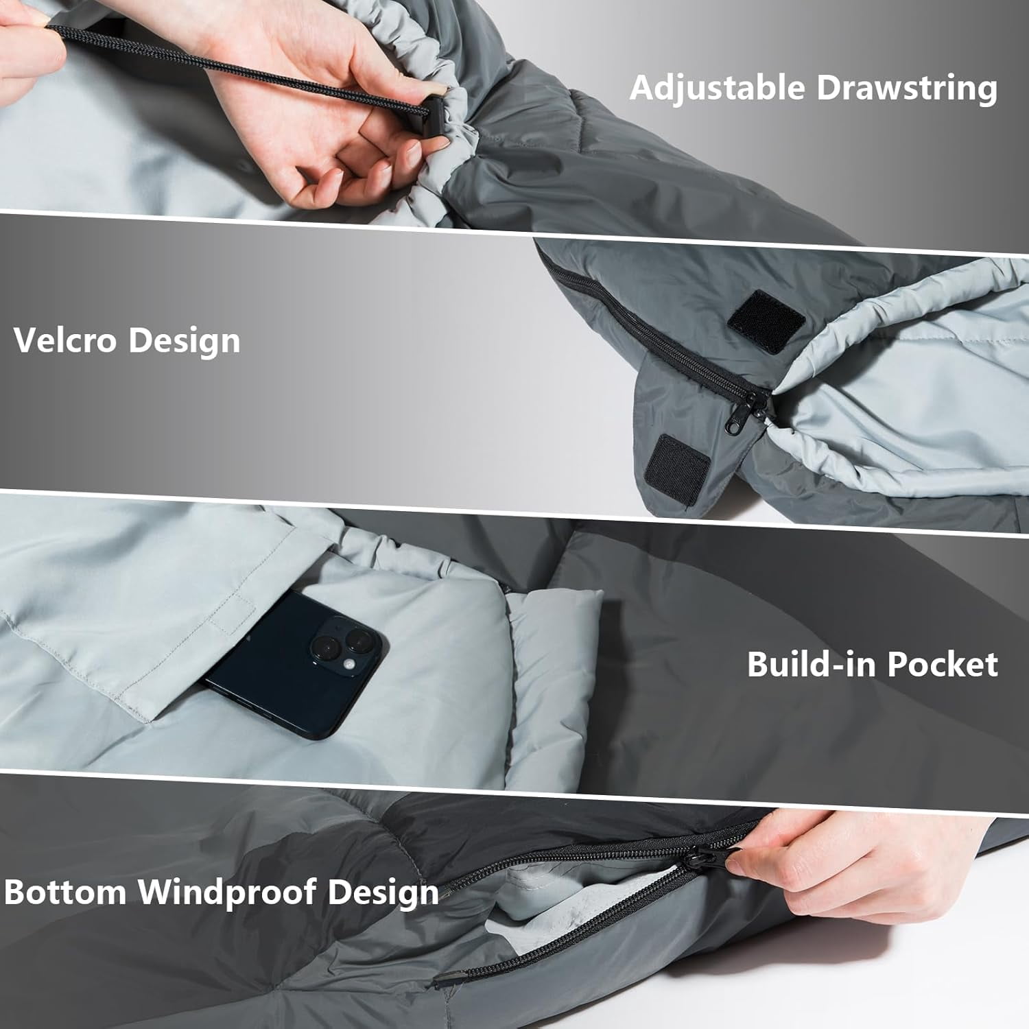 Mummy Sleeping Bag for Adults 14-41 ℉   Cold Weather 3-4 Season Camping Sleeping Bags with Compression Sack for Backpacking Hiking Traveling