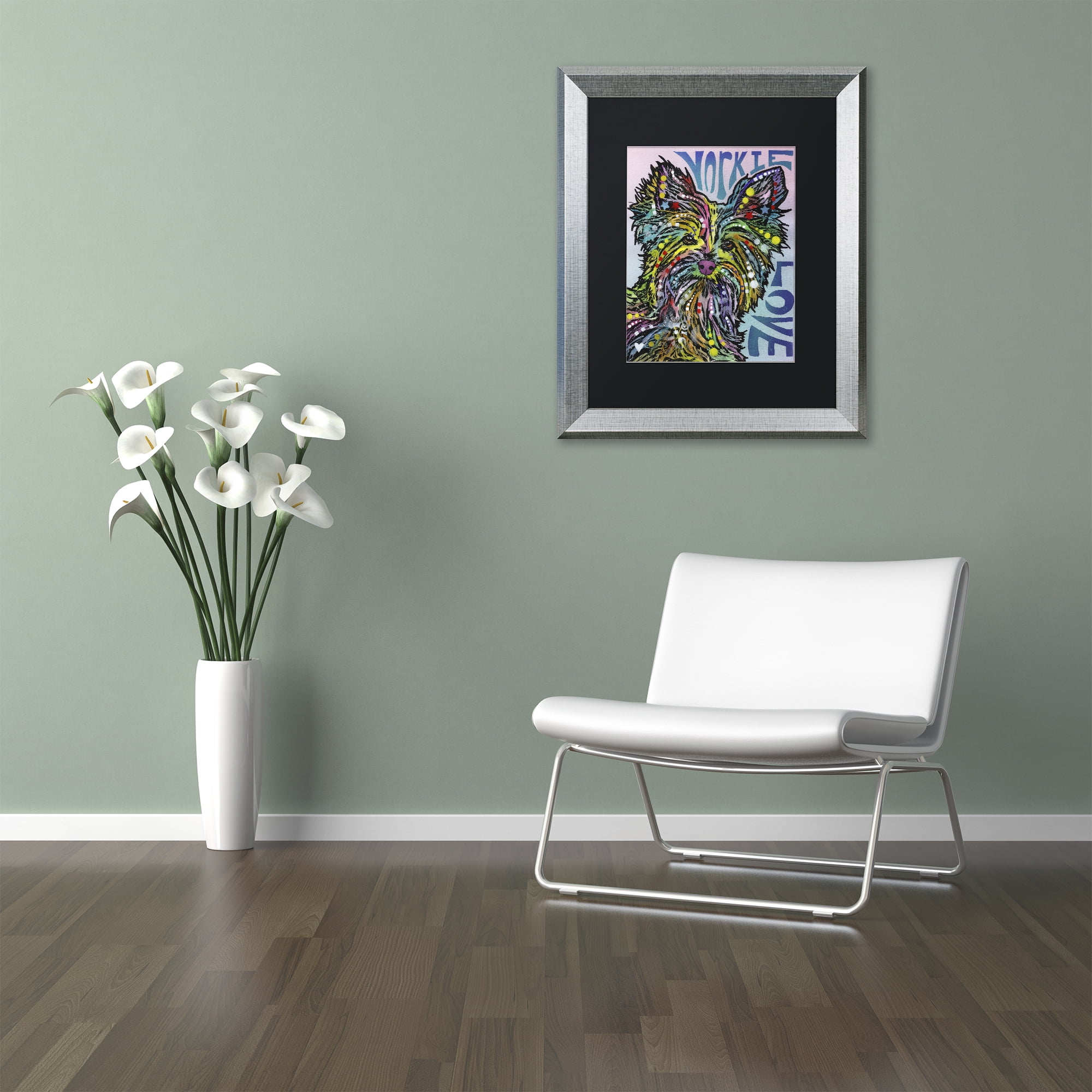 Trademark Fine Art 'Yorkie Luv' Silver Framed Art by Dean Russo