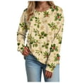 thumbnail image 5 of Jkety Christmas Tops for Women Merry Christmas Santa Printed Sweatshirt Vintage Santa Sweatshirt Christmas Sweatshirts for Women Yellow,M, 5 of 7