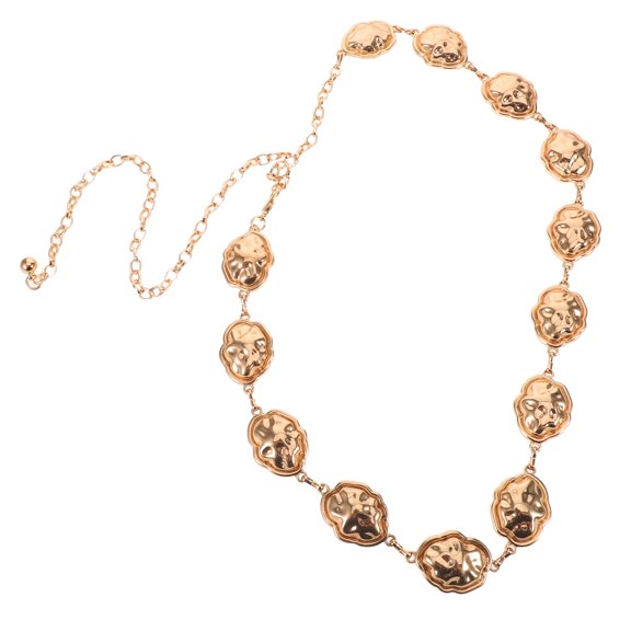 OULII Stylish for Women Adjustable Metal Belt with Shell Accents Ideal for and Casual Wear