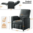 thumbnail image 2 of CHITOOMA Power Recliner Chair for Adults, Electric Recliner with Adjustable Backrest & Footrest, Remote Control, Chenille Fabric, High Back, Thick Cushion for Living Room,Bedroom,Home Theater,Black, 2 of 8