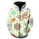 thumbnail image 1 of Sudadera con capucha con estampado 3D de mariposas de dibujos animados para hombre y mujer, estilo Harajuku, con cremallera, 1 of 6