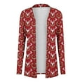thumbnail image 4 of Christmas Cardigans for Women Open Front Fashion Print Fall Cardigan Casual Loose Outwear Clothes, 4 of 4