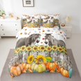 thumbnail image 2 of Donkey Bed in a Bag King Size Comforter Set 7 Pieces Autumn Harvest Pumpkin Bedding Sets,Farmhouse Sunflower Sheet Set with Comforter Farm Animals Western Bed Set,Thanksgiving Fall Decor, 2 of 5