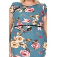 thumbnail image 5 of Women's Plus Size Floral Work Dresses Short Sleeve Round Neck with Belt, 5 of 6