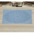 thumbnail image 1 of Oriental Decorative Rug, Abstract Round Mandala Designed with Flower Leaves and Stems Elements, Quality Carpet for Bedroom Dorm and Living Room, 6 Sizes, Pale Blue, by Ambesonne, 1 of 1