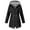 Black, variant on iOPQO winter coats for women Women Solid Rain Jacket Outdoor Plus Size Waterproof Hooded Windproof Loose Coat Long Sleeve Crew Neck Sweater Coat Green 3XL