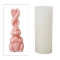 thumbnail image 2 of Vela de conejo de orejas largas de cemento resistente de silicona para estatuilla artística Pequeño, 2 of 9