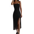 thumbnail image 1 of Txlixc Vestido de mujer bandeau sin mangas, dobladillo de borla Txlixc moda, 1 of 8
