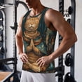 thumbnail image 5 of Gukieu Surreal Meditating Cat Print Men's Quick Dry Fitness Vest, Round Neck Sleeveless Fitness Bodybuilding Top-Small, 5 of 7