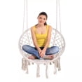 thumbnail image 3 of Mistaha Hammock Chair Macrame Swing with Hardware Accessories Kit Cotton Rope Swing Mesh Swing Max, 3 of 8