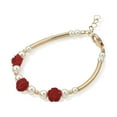 thumbnail image 2 of Delicate baby girl  banglet bracelet with Flower Beads | Luxury child bracelet gift (BN10), 2 of 3