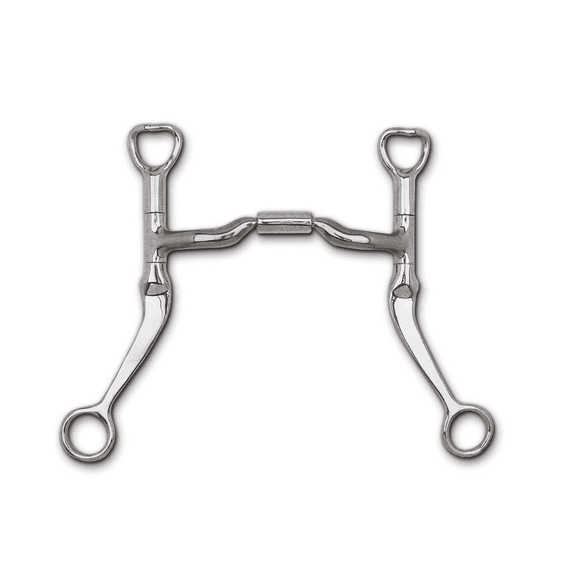 Myler MB 04 Low Port Comfort Snaffle Bit - Sweet Iron & Copper Inlay, 7" Flat Shank, Level 2