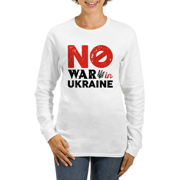 CafePress - No War In Ukraine Women's Long Sleeve T Shirt - Women's Long Sleeve Graphic Casual T-Shirt