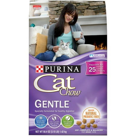 Purina Cat Chow Sensitive Stomach Dry Cat Food, Gentle - 3.15 lb.