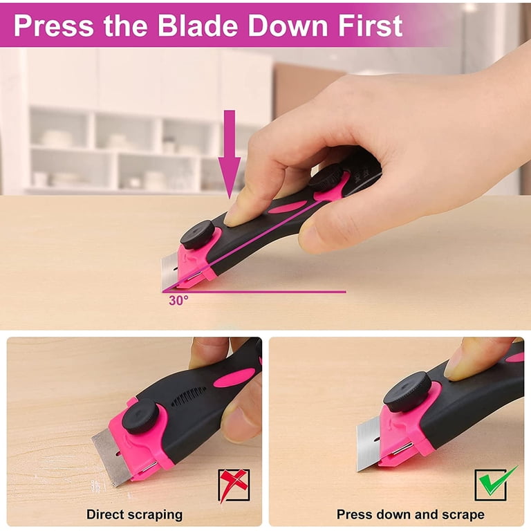 Thinkwork Razor Blade Scraper Set, Pink, 2-Pack with 20 Blades photo 4
