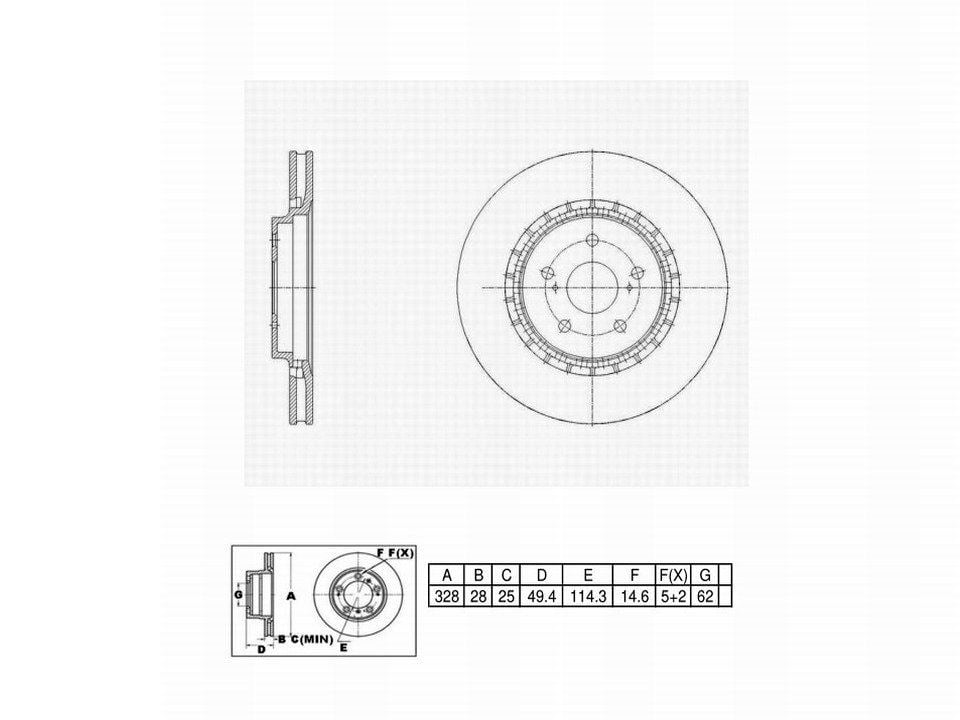 Winstop Brake Rotor, Front WS250838, Lexus RX350 2022-2016