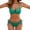 Dark Green, variant on Womens Bikini Swimsuits 2 Piece Bikini Sets Cheeky High Cut Bathing Suit Color Block Textured U-Wire Swimsuits 2026