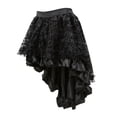 thumbnail image 6 of Women's Irregular Steampunk Skirt High Waisted Multi-Layer Lace Costume Gothic Skirt with Corset Black Green-1-XXXL, 6 of 7
