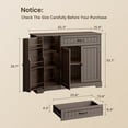 thumbnail image 3 of Asofer 42" Kitchen Pantry Storage Cabinet with Guardrail Space, Sideboard Buffet with 3 Doors & 1 Drawer,Dark Brown, 3 of 7