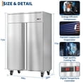 thumbnail image 6 of 48" Commercial Beverage Refrigerator Freezer – 36 Cu Ft Upright, 2 Stable Doors, 6 Adjustable Shelves, Auto Defrost, -8°F~0°F, Stainless Steel – for Restaurant, Bar, Shop, 6 of 9