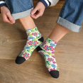 thumbnail image 3 of Rocae Vector Mexican Otomi Style Bright for Premium Adult Socks,Comfortable, Breathable, and Durable Socks, Perfect for Everyday Wear, 3 of 7