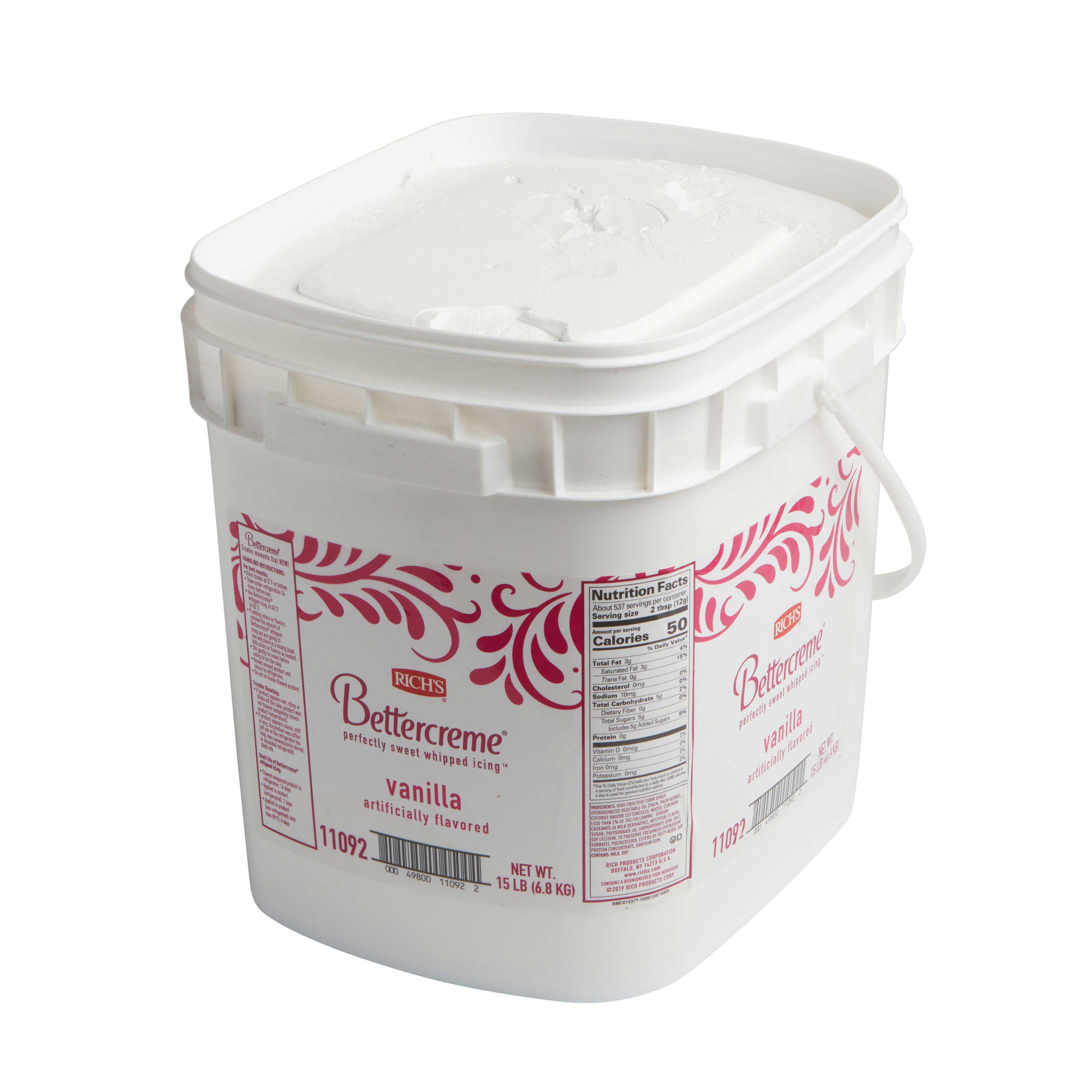 Richs Bettercreme Vanilla Pre Whipped Icing, 15 Pound