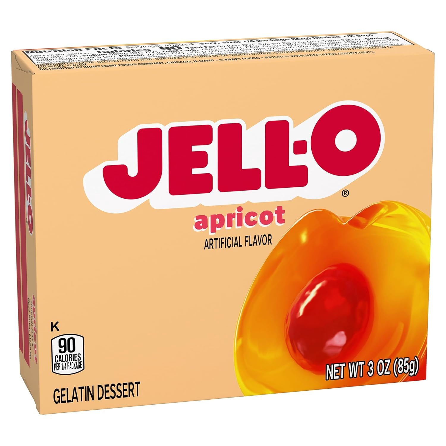 Jell-O Apricot Flavor Gelatin Dessert, 3 Ounce Pack of 4-335303142