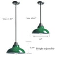 thumbnail image 7 of Claxy Green Barn Style Pendant Light Fixtures with Dark Grey Rods, 7 of 7