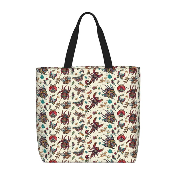Balery Insects A Bolsa de Mano para Mujeres con Cremallera, Bolsa de Gimnasio con Compartimentos, Bolsa para Laptop, Bolsa para Trabajo