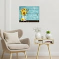 thumbnail image 2 of Sunflower Hummingbird Wall Art Canvas Inspirational Quotes Poster Print Modern Farmhouse Yellow Flower Teal Vase Vintage Wood Artwork Decor Bathroom Bedroom Living Room Wall Hanging 16x12Inch, 2 of 6