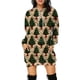 thumbnail image 5 of Vestido con capucha navideño Vestido con capucha de longitud media para mujer con impresión digital 3D, 5 of 5