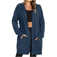 thumbnail image 1 of MeetoTime Long Sweat à Capuche pour Femmes Veste Zippée Automne Décontractée en Polaire avec Poches, 1 of 8