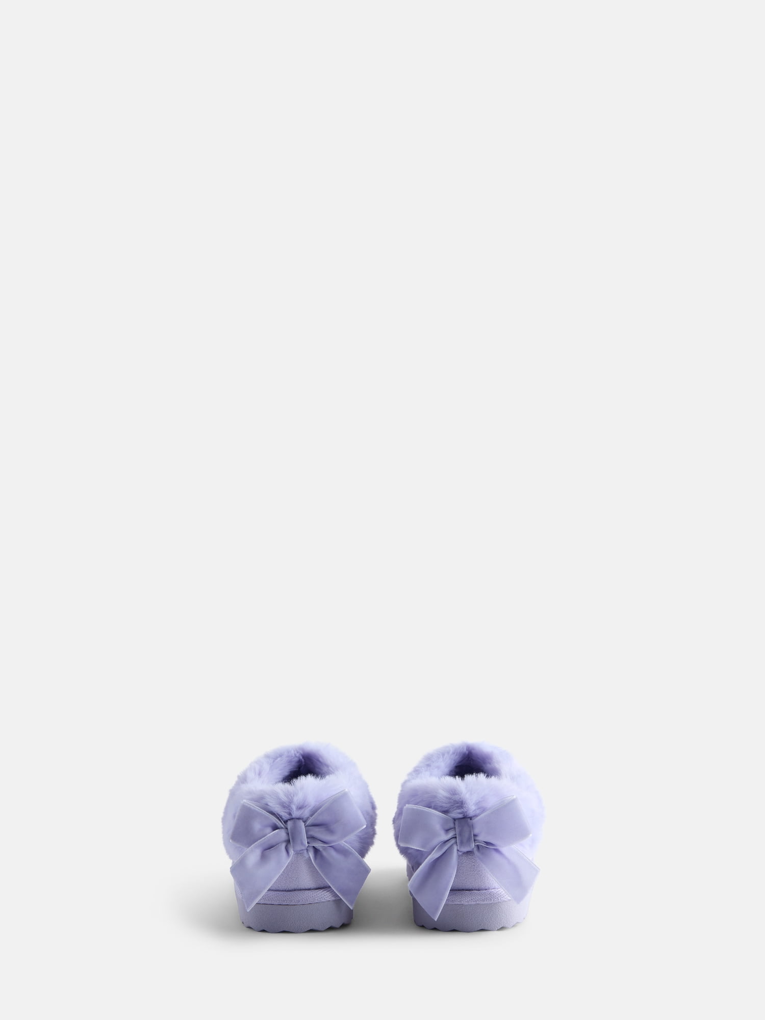 Wonder Nation Baby, Toddler, Little and Big Girls Faux Fur Trim Slippers