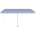 thumbnail image 3 of vidaXL Store Manuel Rétractable Autoportant 400x300 cm Bleu/blanc, 3 of 5