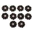 thumbnail image 1 of 10 piezas de botones planos de cristal con forma de flor de perlas y diamantes de imitación de 10 pétalos para joyería negro + perla, 1 of 9
