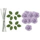 thumbnail image 4 of 25 piezas Flores artificiales con decoraciones del hogar de tallo decoración de boda 3d toque real para el día de la madres interiores al aire libre púrpura, 4 of 8